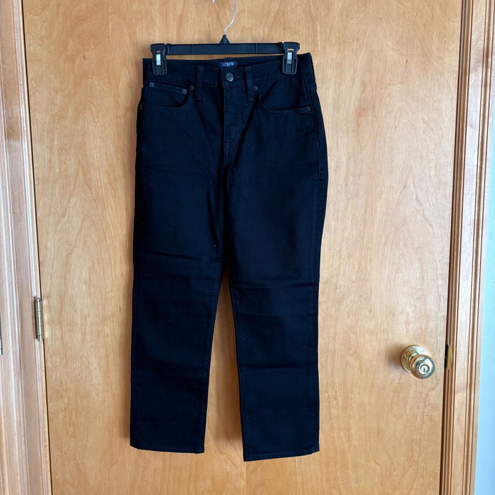J.Crew Essential Straight‎ Jeans Womens 27 Black High Rise Cropped Denim - Picture 2 of 10